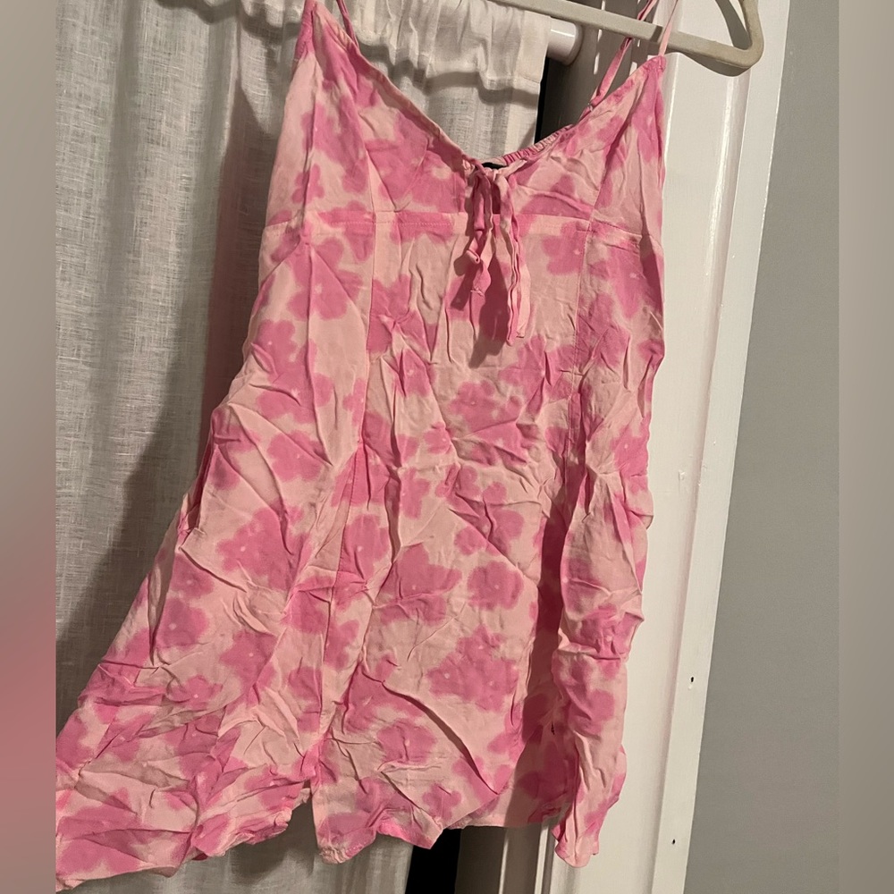 pink butterfly pattern dress
